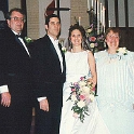 USA TX Dallas 1999MAR20 Wedding CHRISTNER Family Depeo 001  The Bridal couple with the Brides parents. Marc and Nancy Depeo. : 1999, Americas, Christner - Mike & Rebekah, Dallas, Date, Events, March, Month, North America, Places, Texas, USA, Wedding, Year